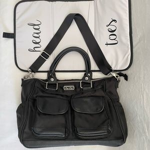 Itzy Ritzy Black Diaper Bag Tote Satchel Changing Pad included